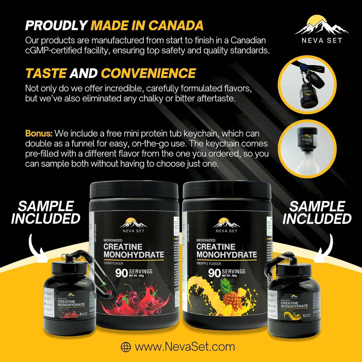 Nevaset Creatine Monohydrate, 3-Month Supply of 5000Mg Cherry Flavor  Creatine Monohydrate! Creatine Supplement for Muscle Growth, Increased Strength, Enhanced Energy Output, Improved Athletic Performance, 495G/90 Servings.