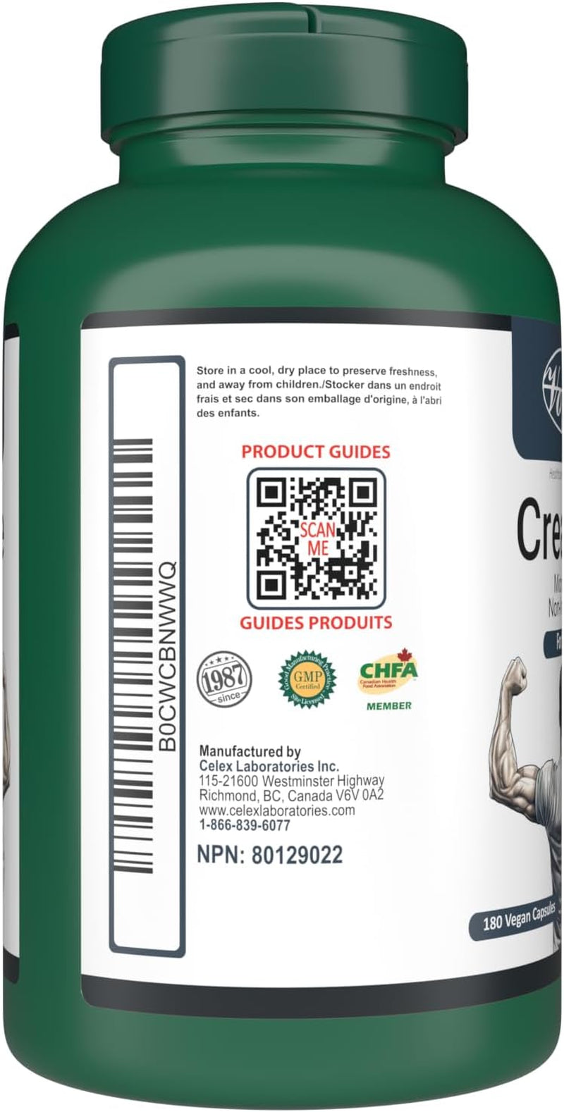 Creatine Supplement for Men 3 X 180 Vegan Capsules | Monohydrate Micronized Non Irradiated | Pills for Adults of All Ages | 3 Bottles