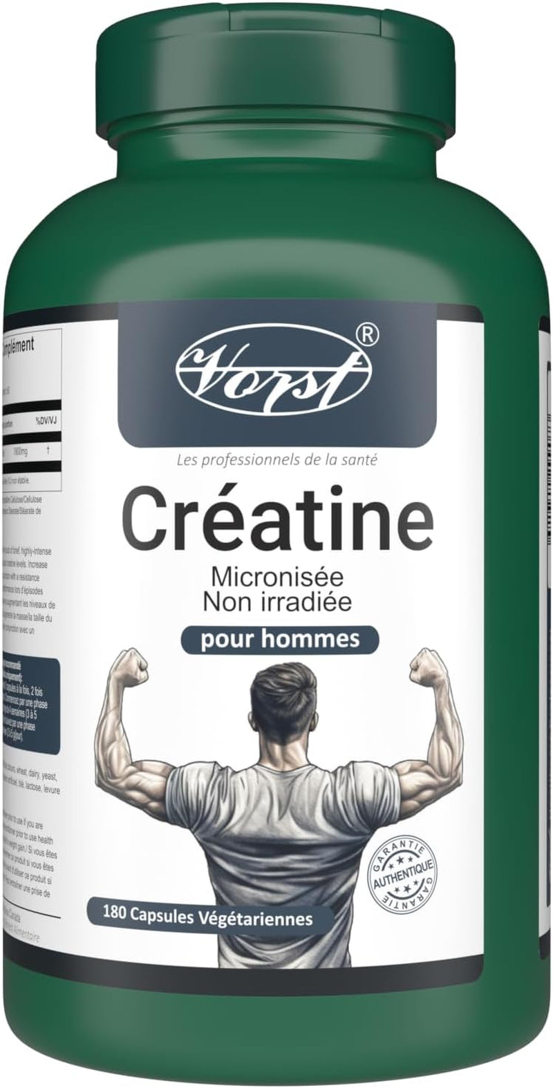 Creatine Supplement for Men 3 X 180 Vegan Capsules | Monohydrate Micronized Non Irradiated | Pills for Adults of All Ages | 3 Bottles